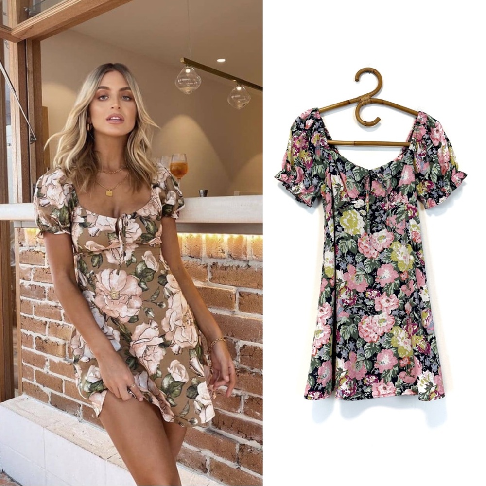 DISSH | Floral Puff Sleeve Mini Dress Size AUS‎ 8